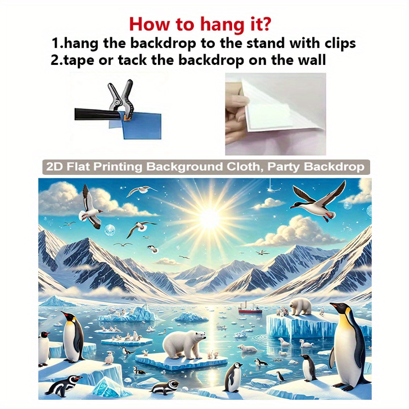 Exciting Antarctic Natural 2D Backdrop Fabric